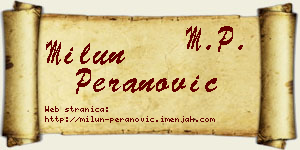Milun Peranović vizit kartica